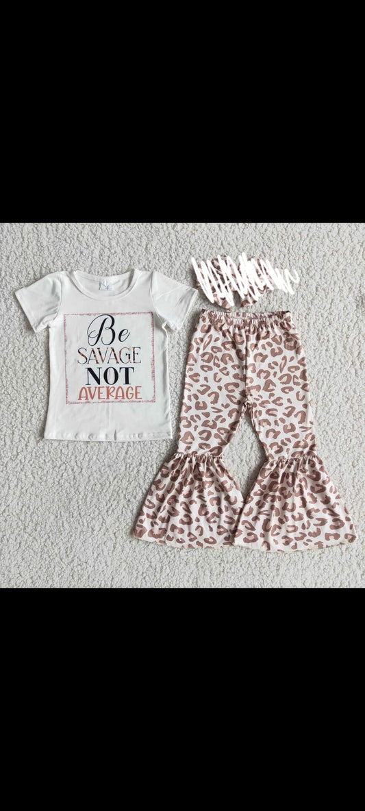 Girls 2 Piece set | Top and Leopard Flare Leggings