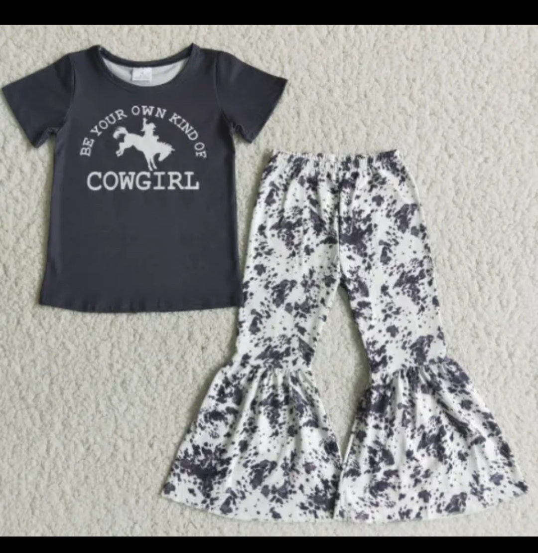 Cowgirl 2 Piece Girls Set | Flare leggings and Top