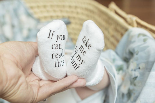 Baby | Take Me to My Aunt Baby Socks | Baby Items | Baby Shower Gifts | Gifts for Mom