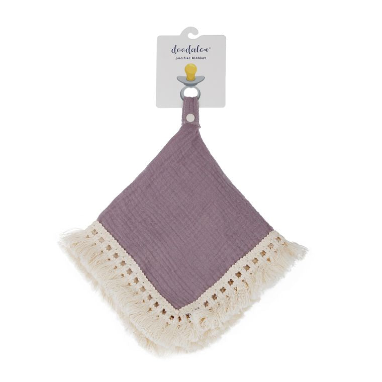 Mauve - Muslin Boho Pacifier Blanket with Tassels