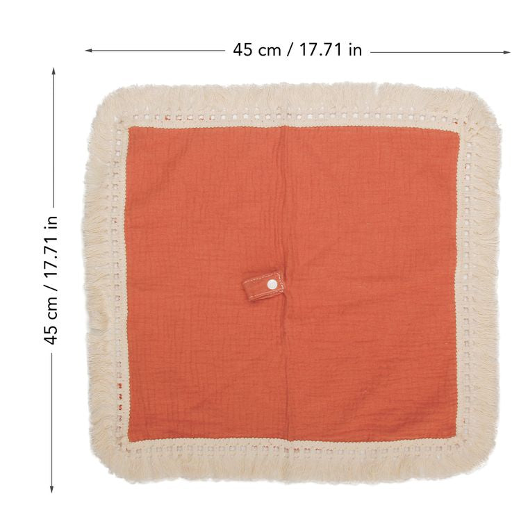 Salmon - Muslin Boho Pacifier Blanket with Tassels