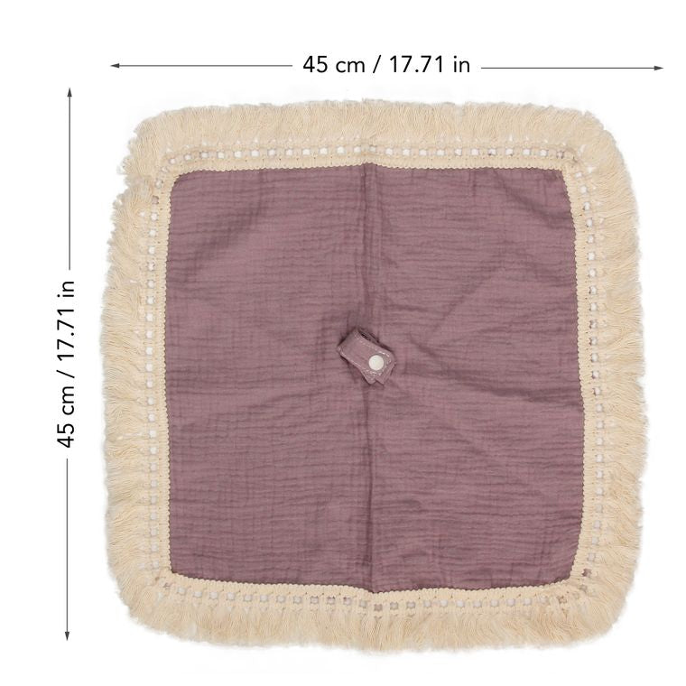 Mauve - Muslin Boho Pacifier Blanket with Tassels